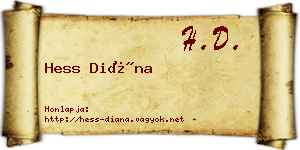 Hess Diána névjegykártya